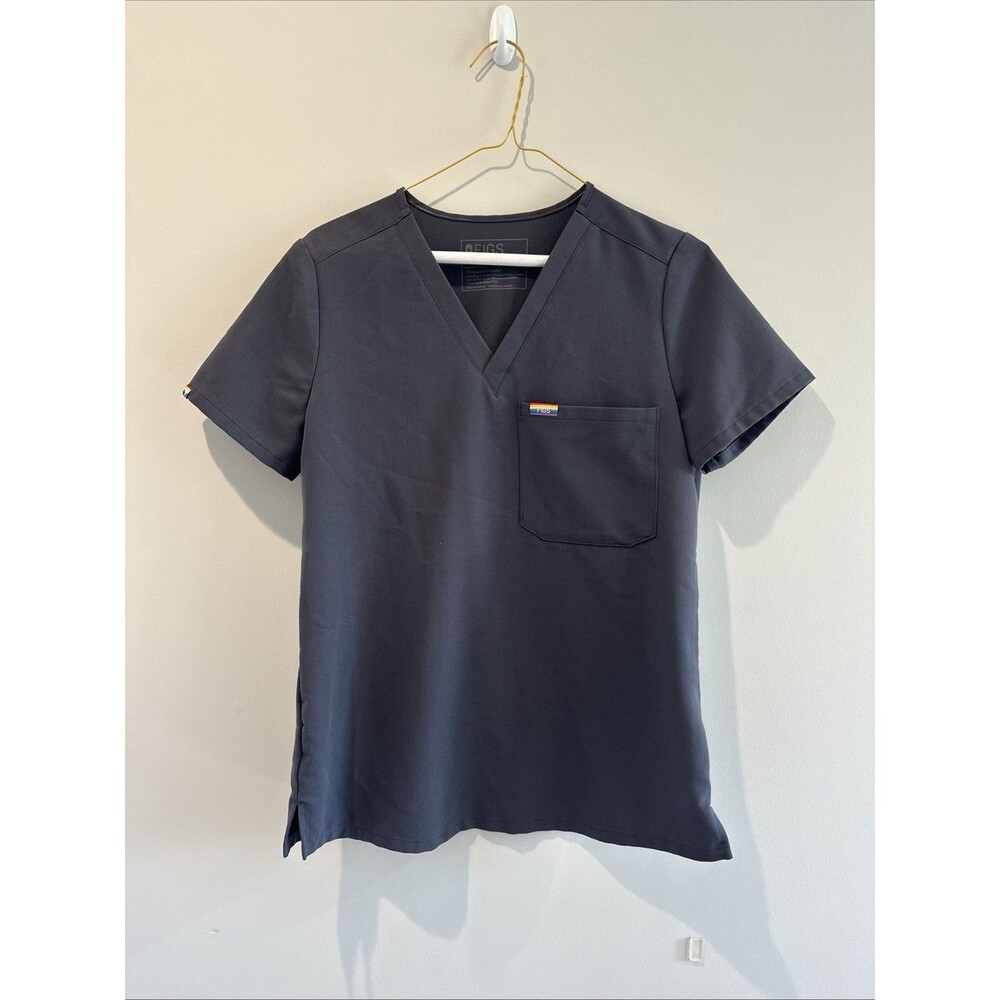 Figs Pride Collection One Pocket Scrub Top Charcoal Grey Women’s XS PO#2675